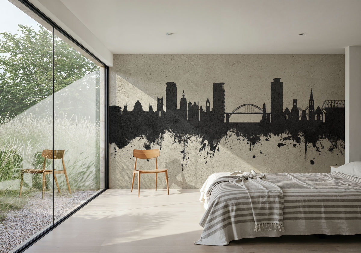 Sunderland England Skyline Concrete Mural Wallpaper - room preview 04