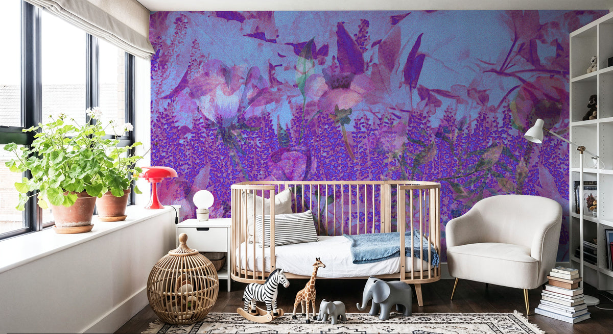 Meadow Memories, Purple Mural Wallpaper - room preview 04