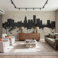 Providence Rhode Island Skyline Concrete Mural Wallpaper - room preview 04