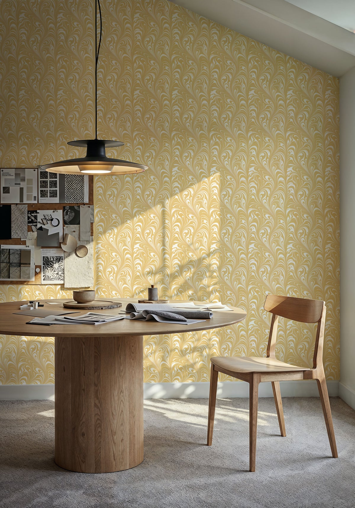 Marbelized Flow, Lemoncurd Mural Wallpaper - room preview 04