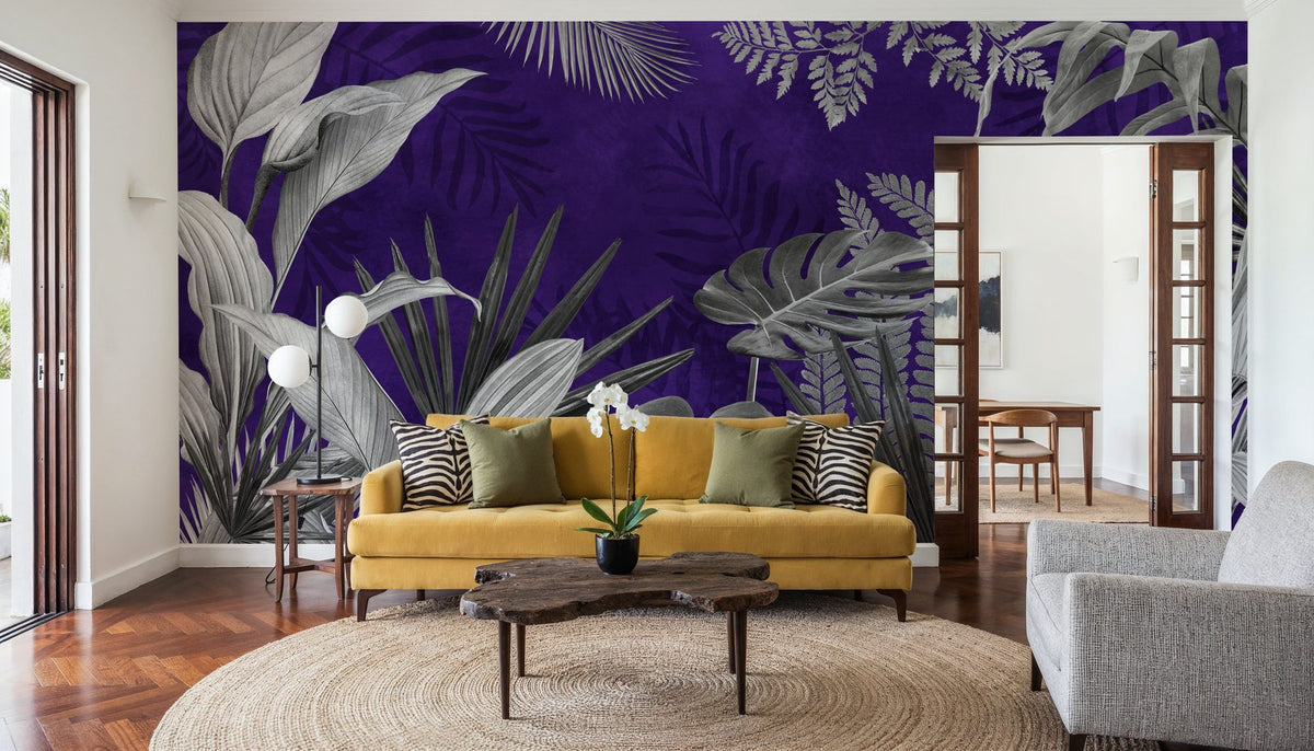 Frosty Leaves Mural Wallpaper - room preview 04