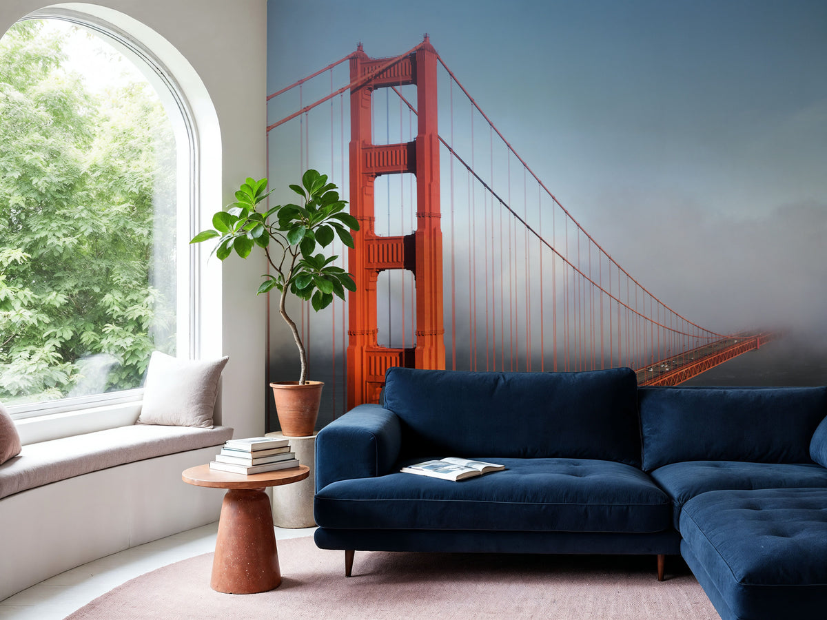 Golden Gate Bridge Mural Wallpaper - Neutral Tone - room preview 04