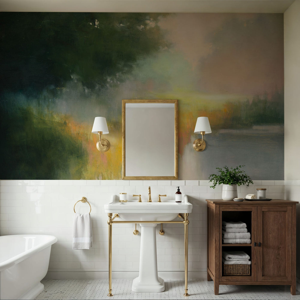 White Oak Pond Mural Wallpaper - room preview 04