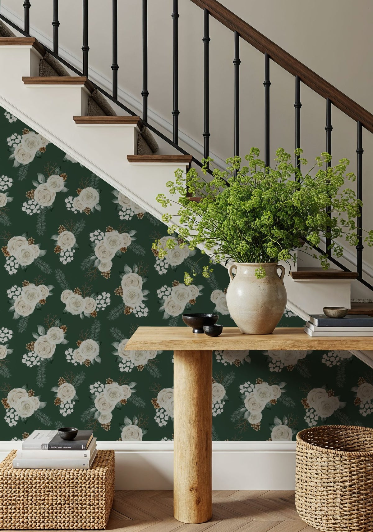 Winter Roses Mural Wallpaper - room preview 04