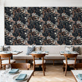 Whispers of the Mountain Pattern, Midnight Mural Wallpaper - room preview 04