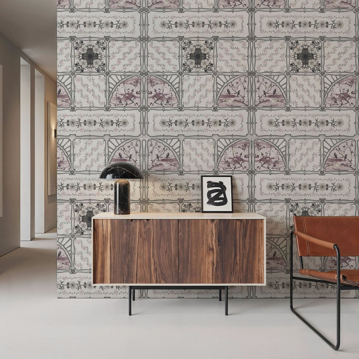 Sakura & Bird, Rose Mural Wallpaper - room preview 04