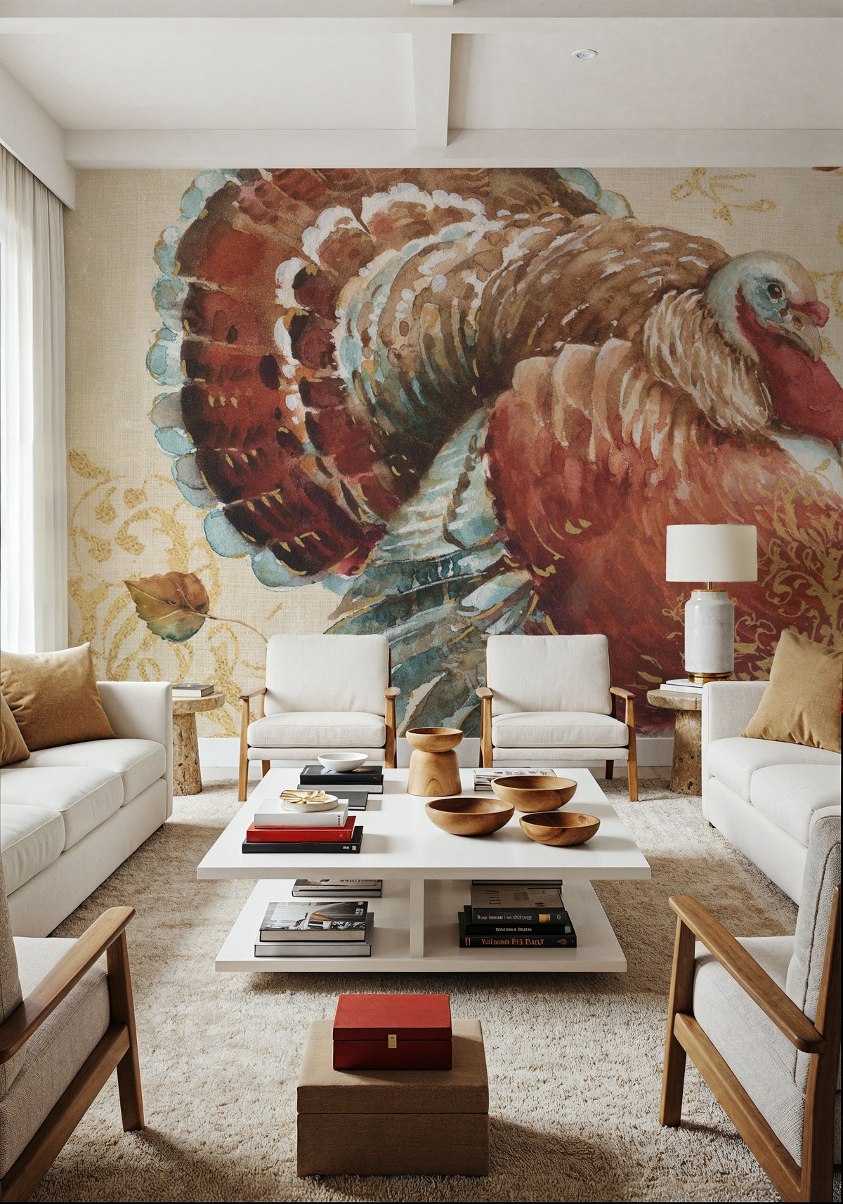 Harvest Moment Turkey Mural Wallpaper - room preview 04