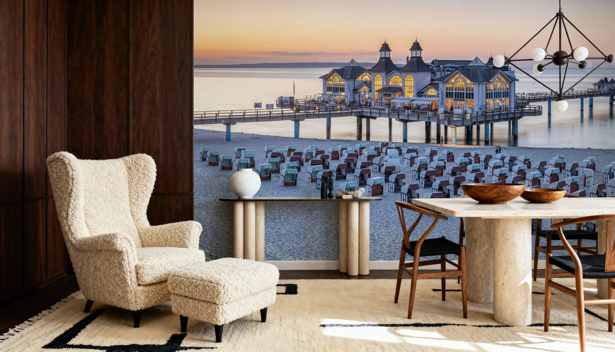 Sellin Pier Sunset Mural Wallpaper - room preview 04