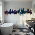St Gallen Switzerland Skyline Blue & Bronze Mural Wallpaper - room preview 04
