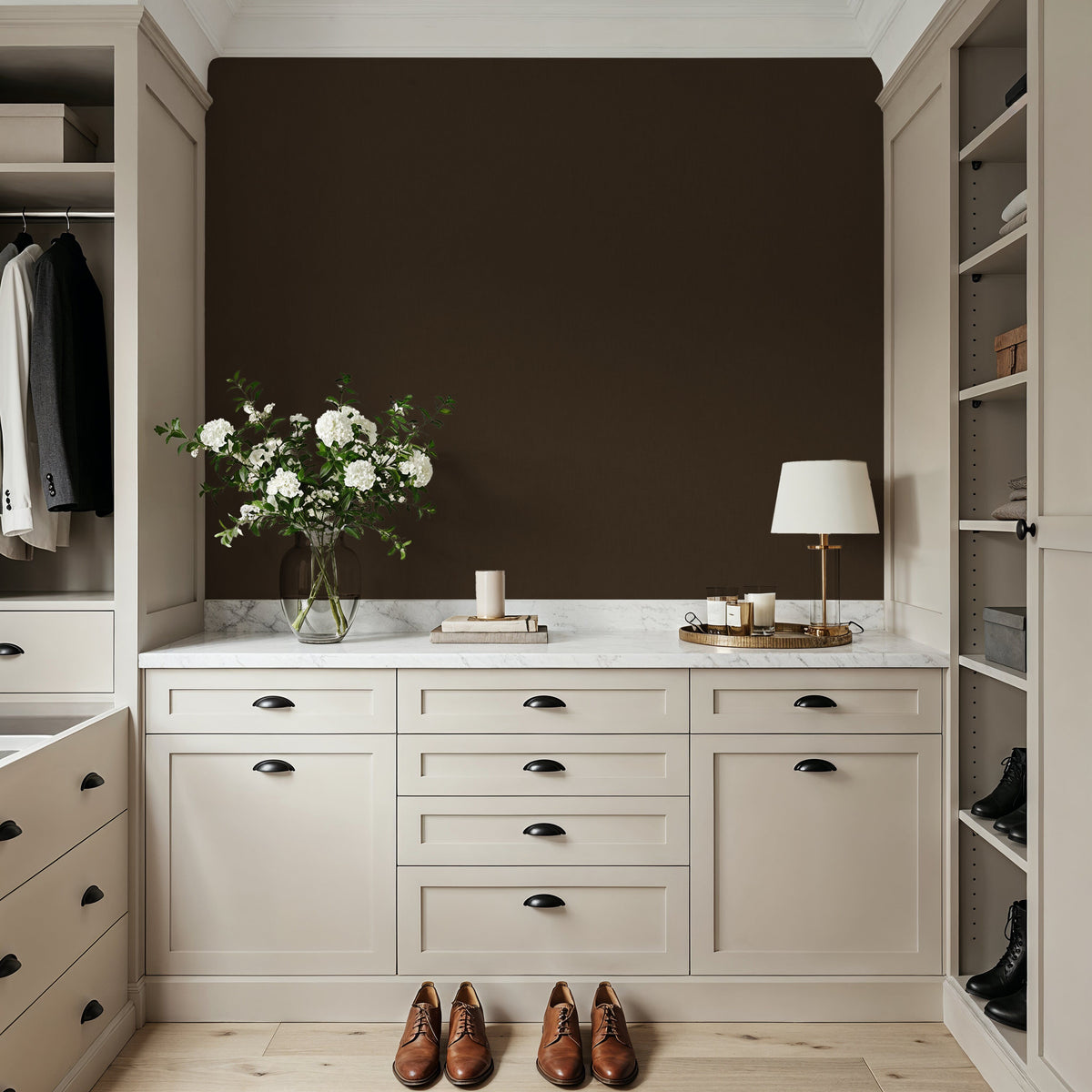 Linen Mist Murky Collection, Coffee Mural Wallpaper - room preview 04