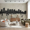 Phoenix Skyline Concrete Mural Wallpaper - room preview 04