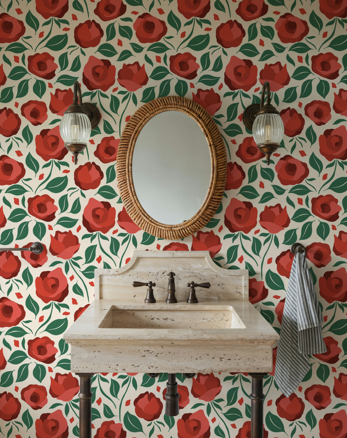 Red As a Rose Mural Wallpaper - room preview 04