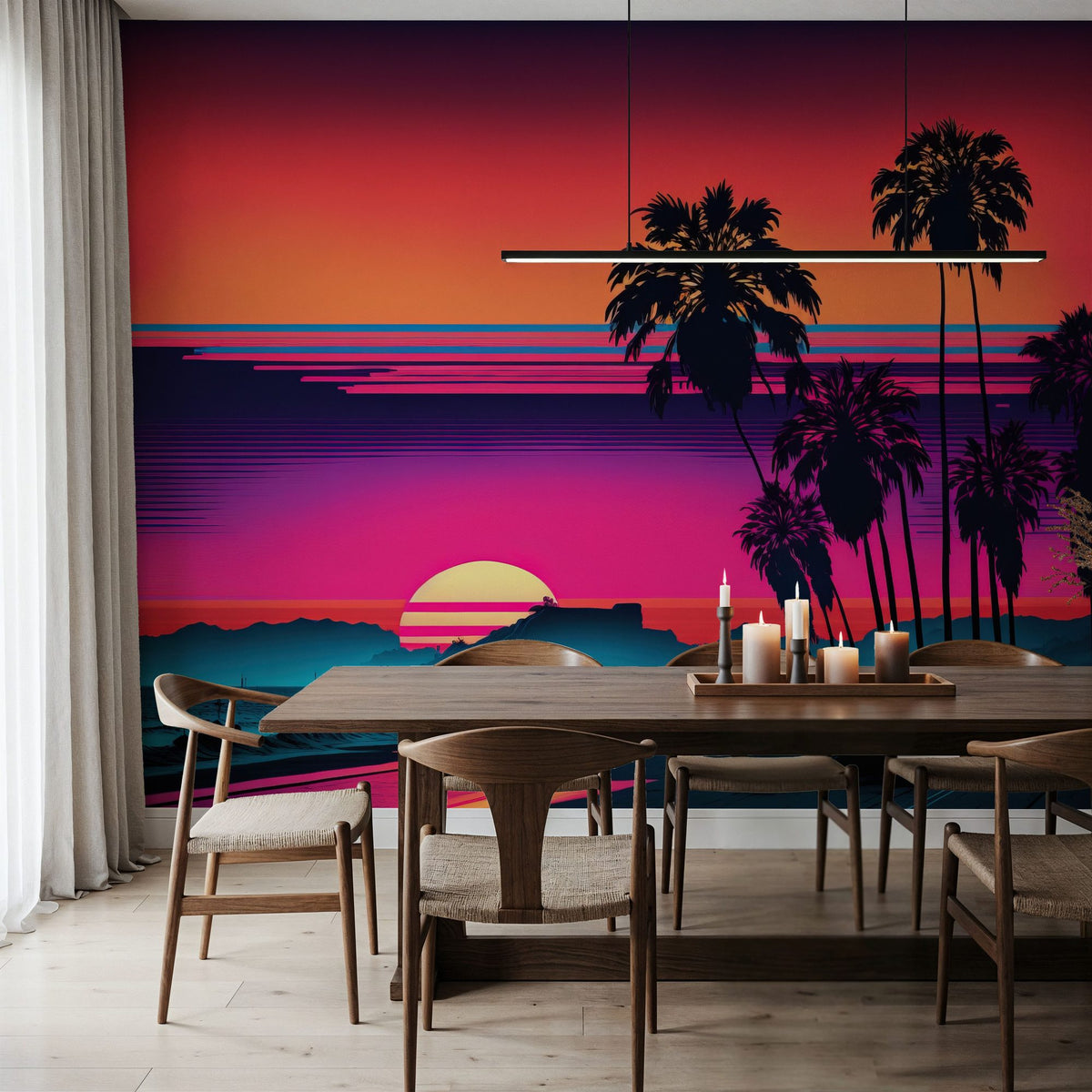 Evening Beach Mural Wallpaper - room preview 04