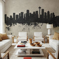 Seattle Skyline Concrete Mural Wallpaper - room preview 04