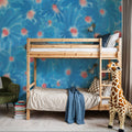 August Blossoms, Blue Mural Wallpaper - room preview 04