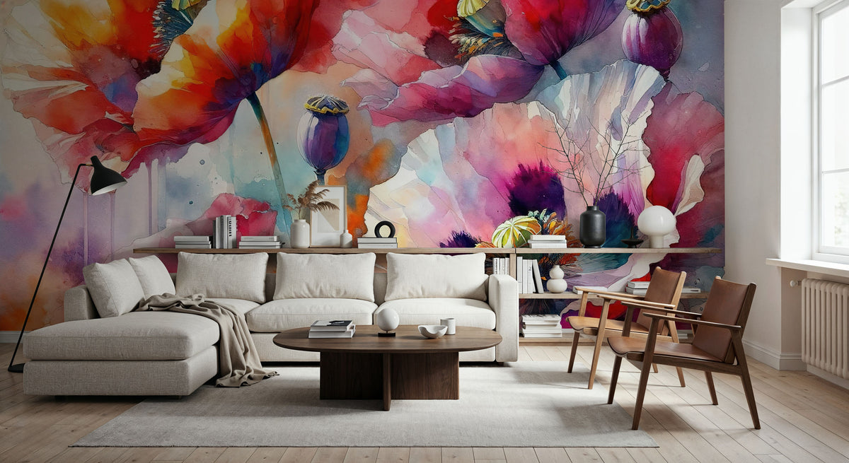 Intense Floral Radiance Mural Wallpaper - room preview 04