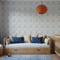 Spring Field Rabbits, Blue Mural Wallpaper - room preview 04