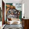 Just a Baby Cat Mural Wallpaper - room preview 04