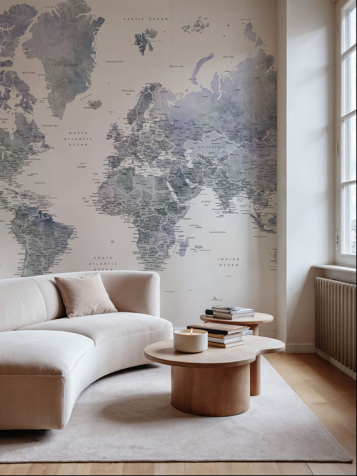 World Map Cities - Norberto Mural Wallpaper - room preview 04