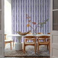 Botanical Blue Thick Lines Mural Wallpaper - room preview 04