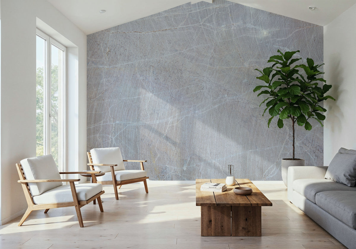 Scratched Stone Mural Wallpaper - room preview 04