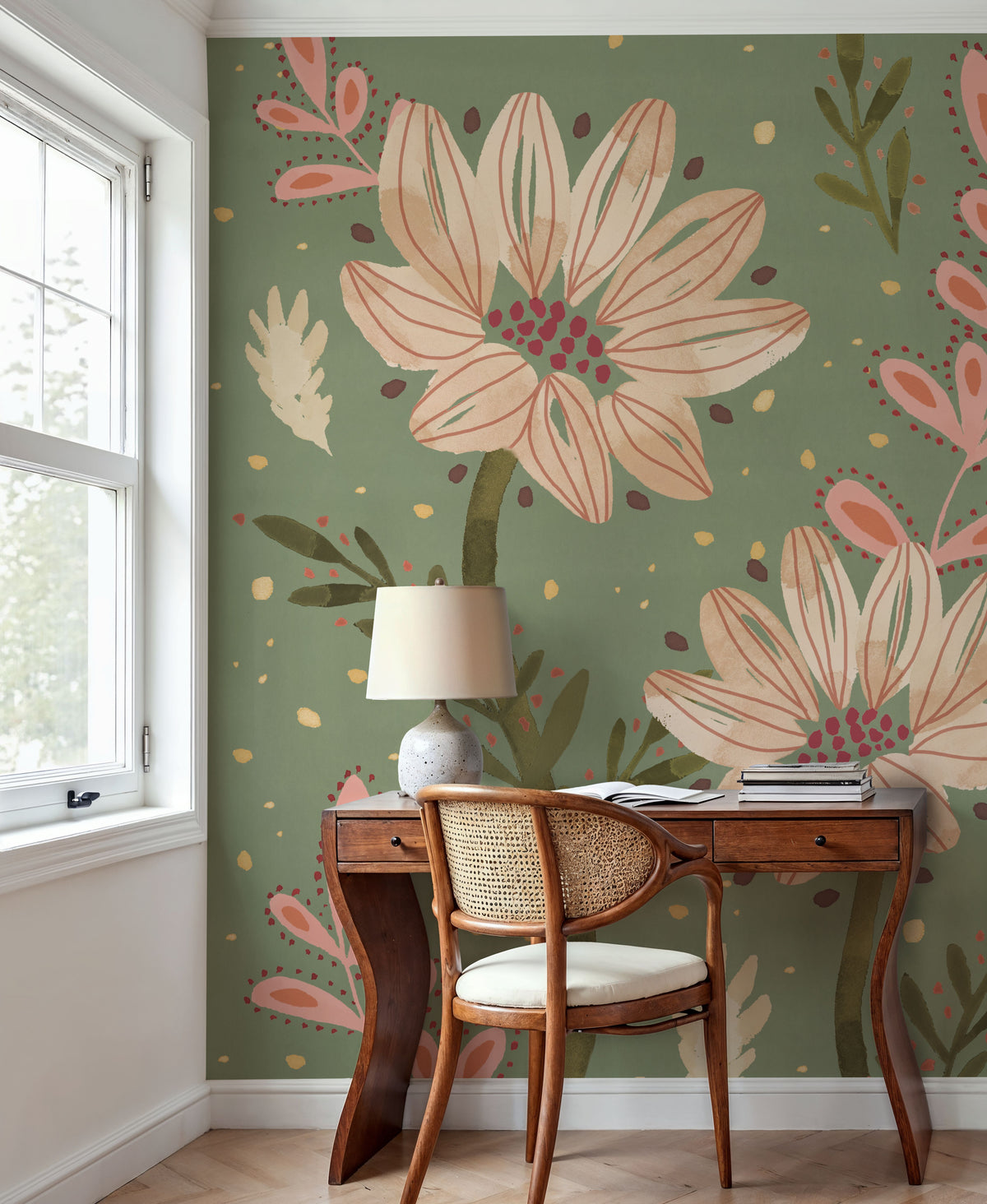 Floralscape X Neutral Mural Wallpaper - room preview 04