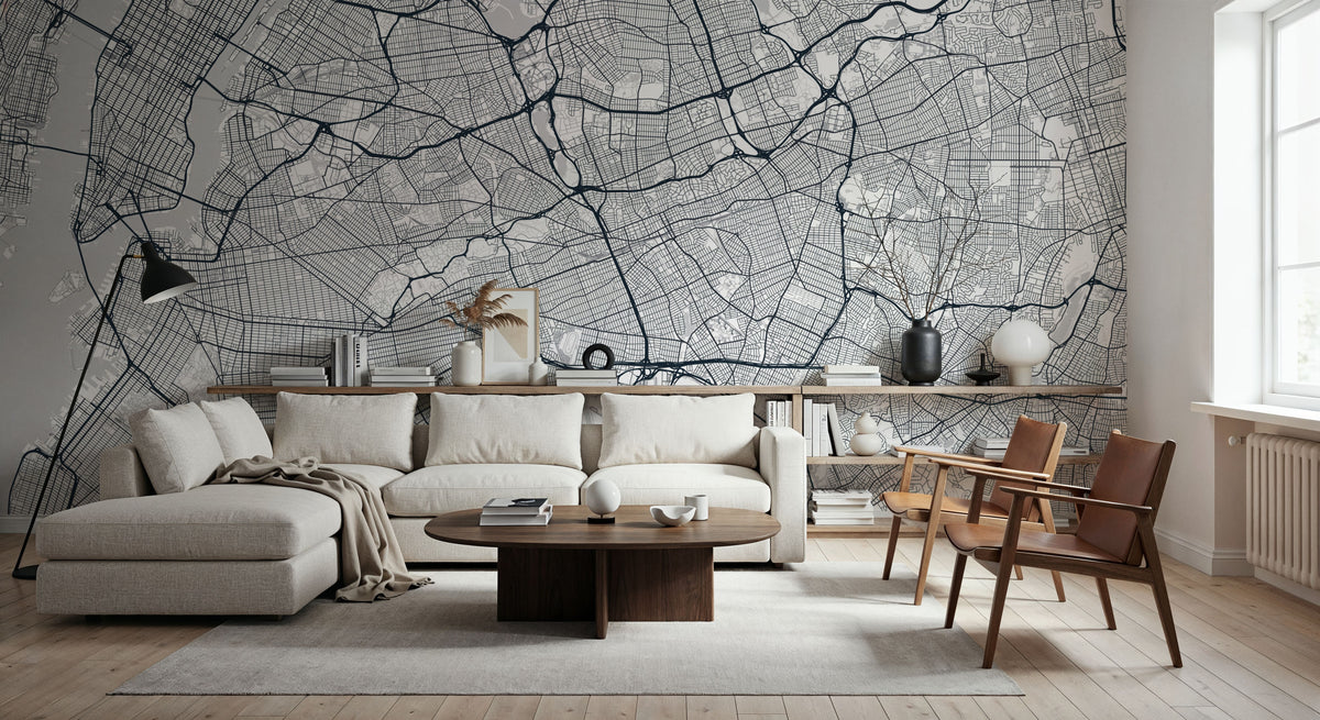 Map of Queens Mural Wallpaper - room preview 04