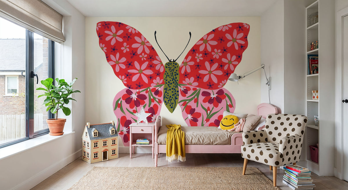 Blooming Butterfly II Mural Wallpaper - room preview 04