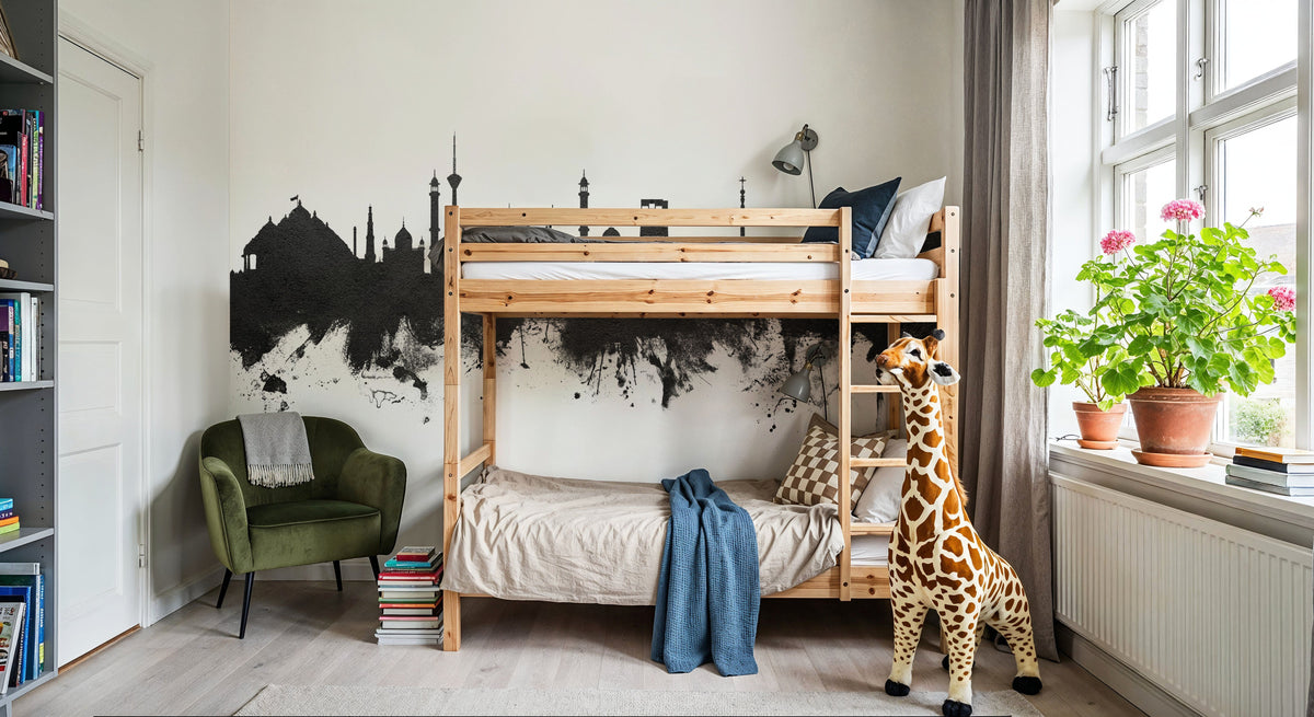 New Delhi India Skyline Mural Wallpaper - room preview 04