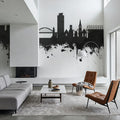 Sunderland England Skyline Black & White Mural Wallpaper - room preview 04