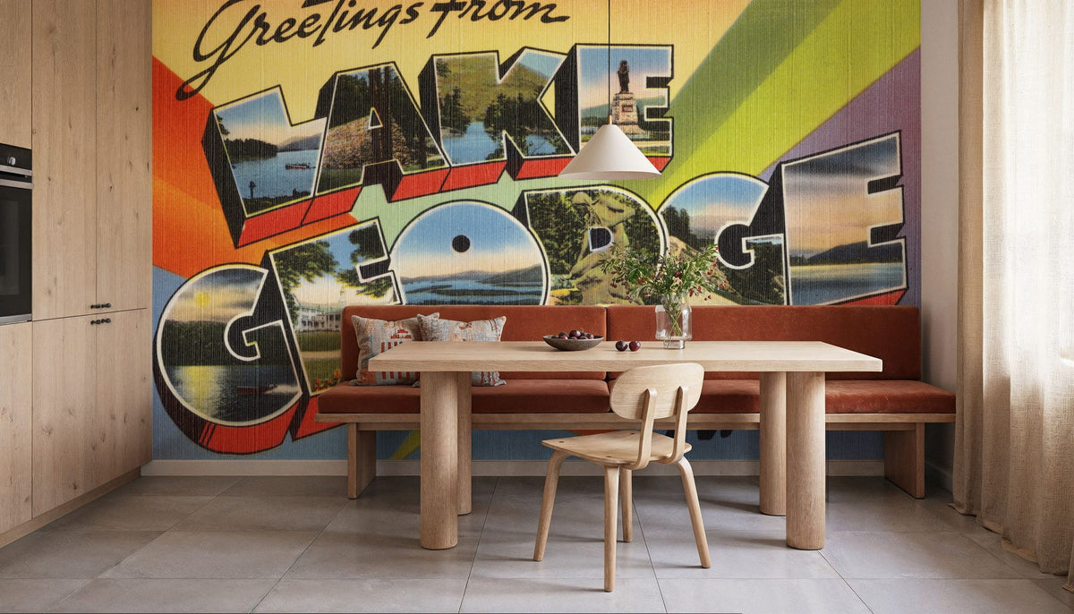 Greetings From Lake George Mural Wallpaper - room preview 04