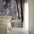 Winter's Passage Snow Mural Wallpaper - room preview 04