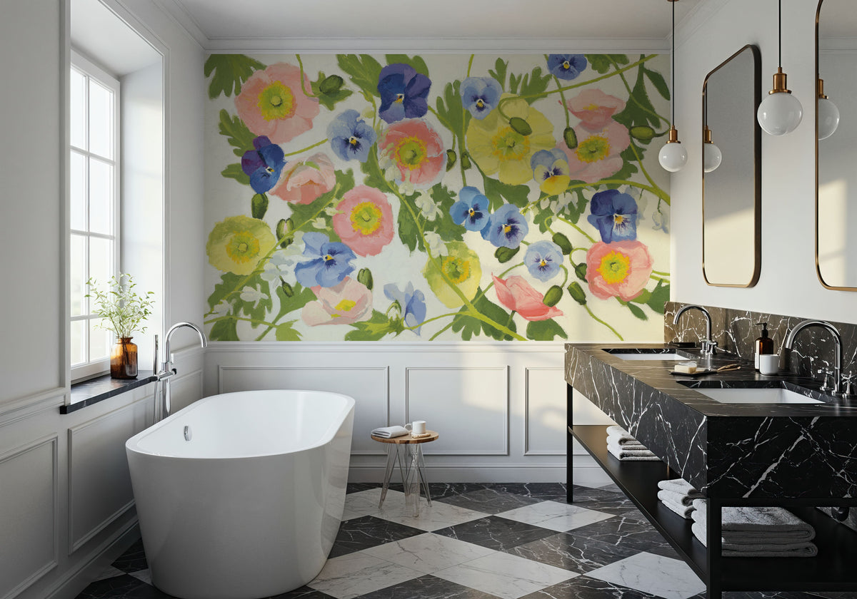 Floral Mural Wallpaper - room preview 04