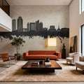Shreveport Louisiana Skyline Concrete Mural Wallpaper - room preview 04
