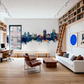 Minsk Belarus Skyline Blue & Bronze Mural Wallpaper - room preview 04