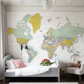 World Map Cities - Patti Mural Wallpaper - room preview 04