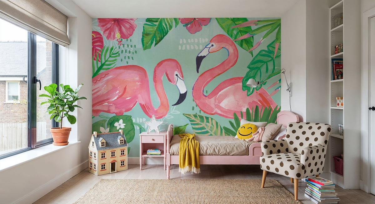 Fruity Flamingos I Mural Wallpaper - room preview 04