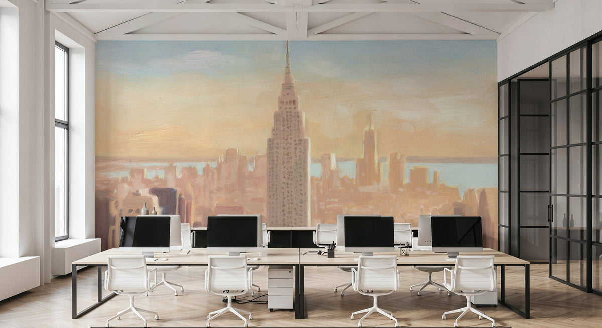Downtown Golden Dawn Mural Wallpaper - room preview 04