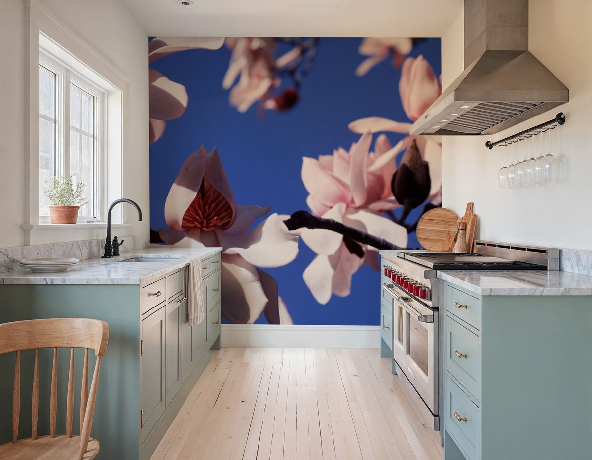 Blush Magnolia Sky Close Up Mural Wallpaper - room preview 04