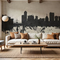 Winnipeg Canada Skyline Concrete Mural Wallpaper - room preview 04