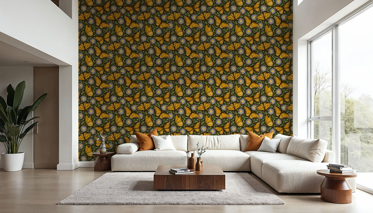 Papillion II, Sunflower Mural Wallpaper - room preview 04