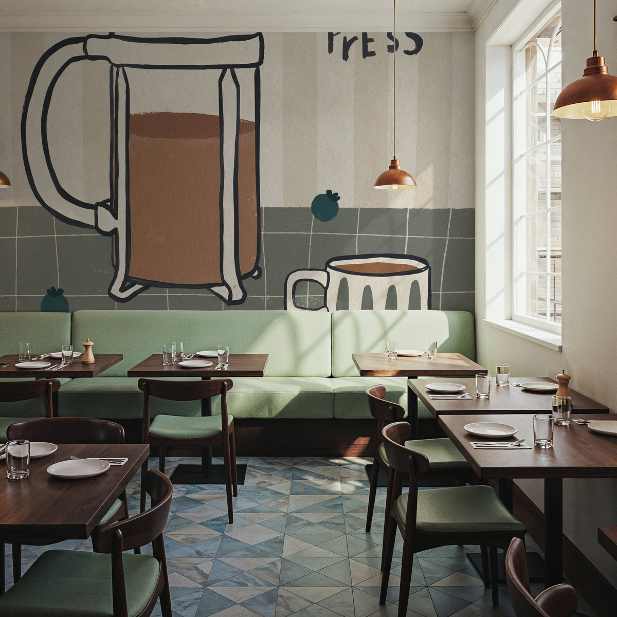 My Morning Coffee I Mural Wallpaper - room preview 04