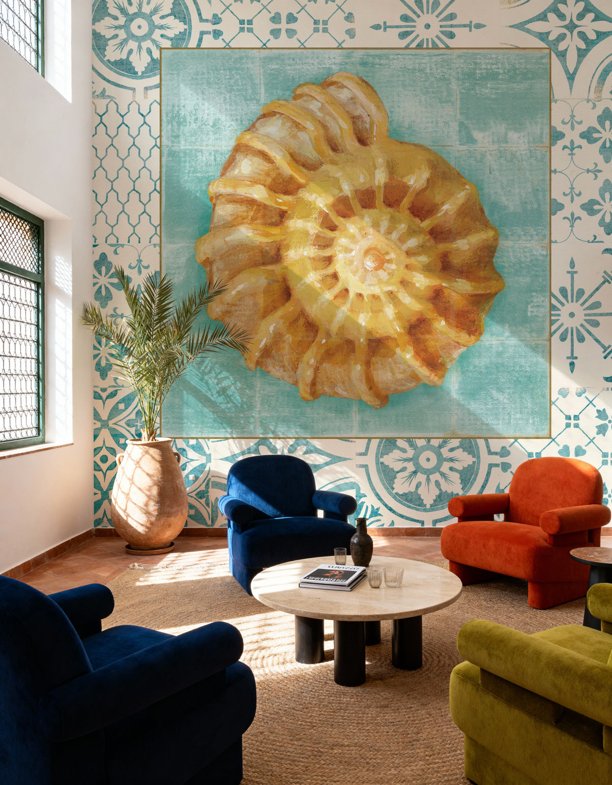 Shell Tiles I Mural Wallpaper - room preview 04