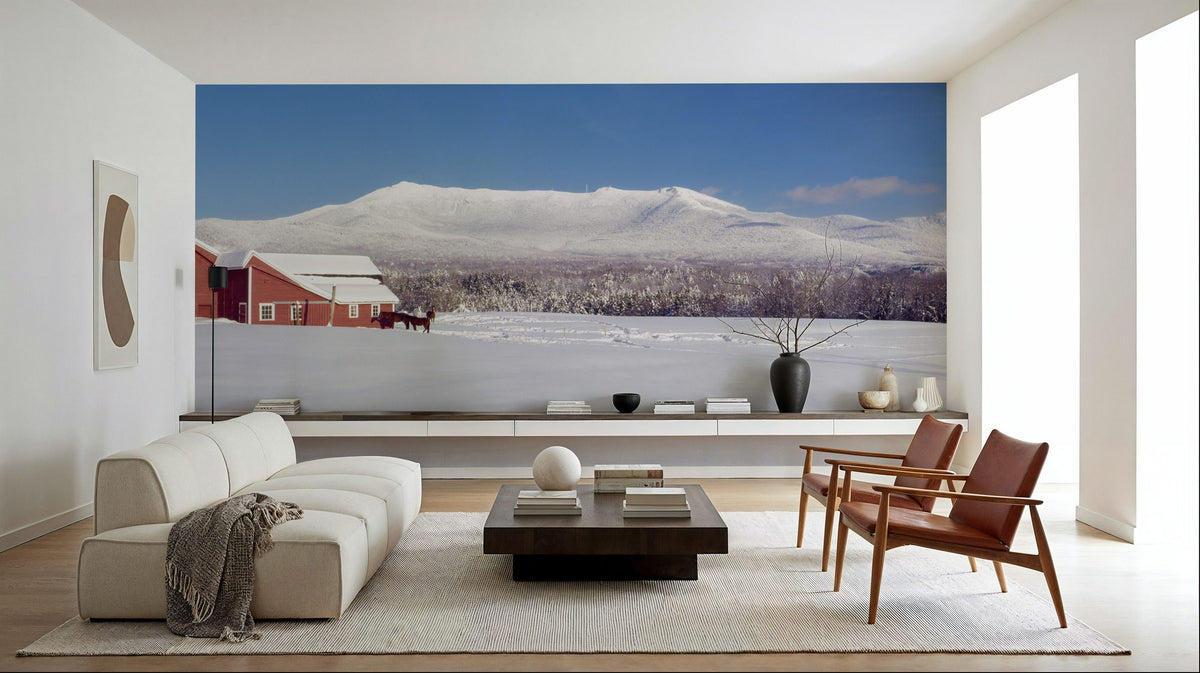 Snowy Mountain Ranch Mural Wallpaper - room preview 04