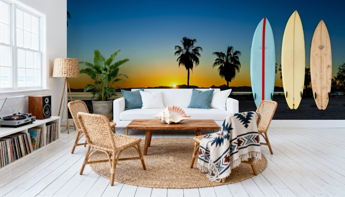 Palm Baja Dawn Mural Wallpaper - room preview 04