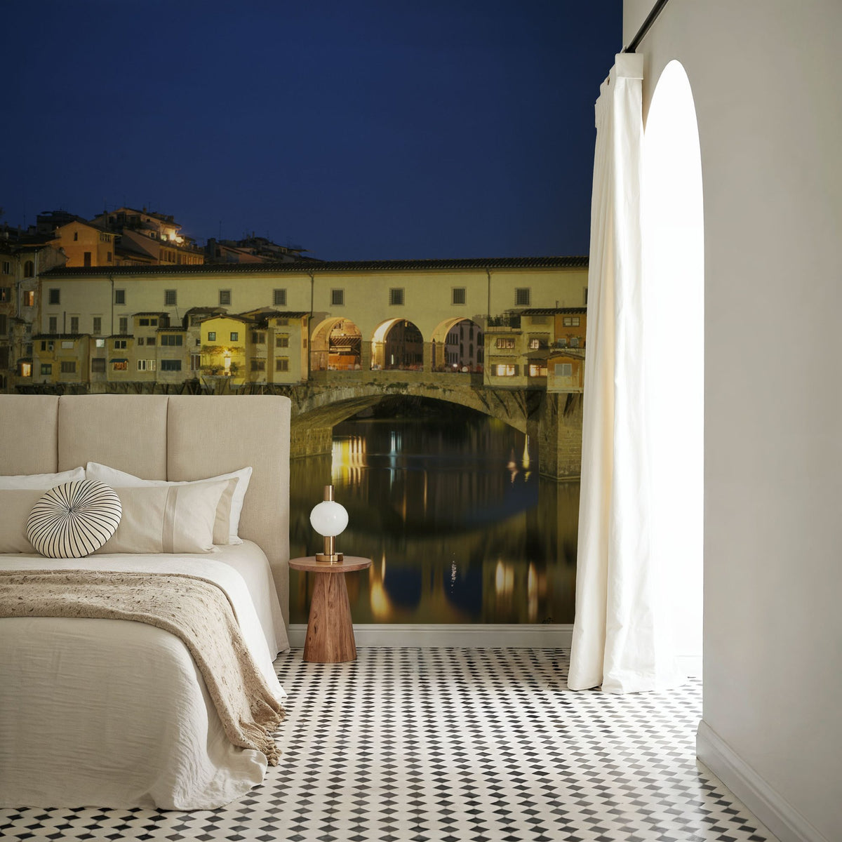 Riverside Bridge Twilight Mural Wallpaper - room preview 04