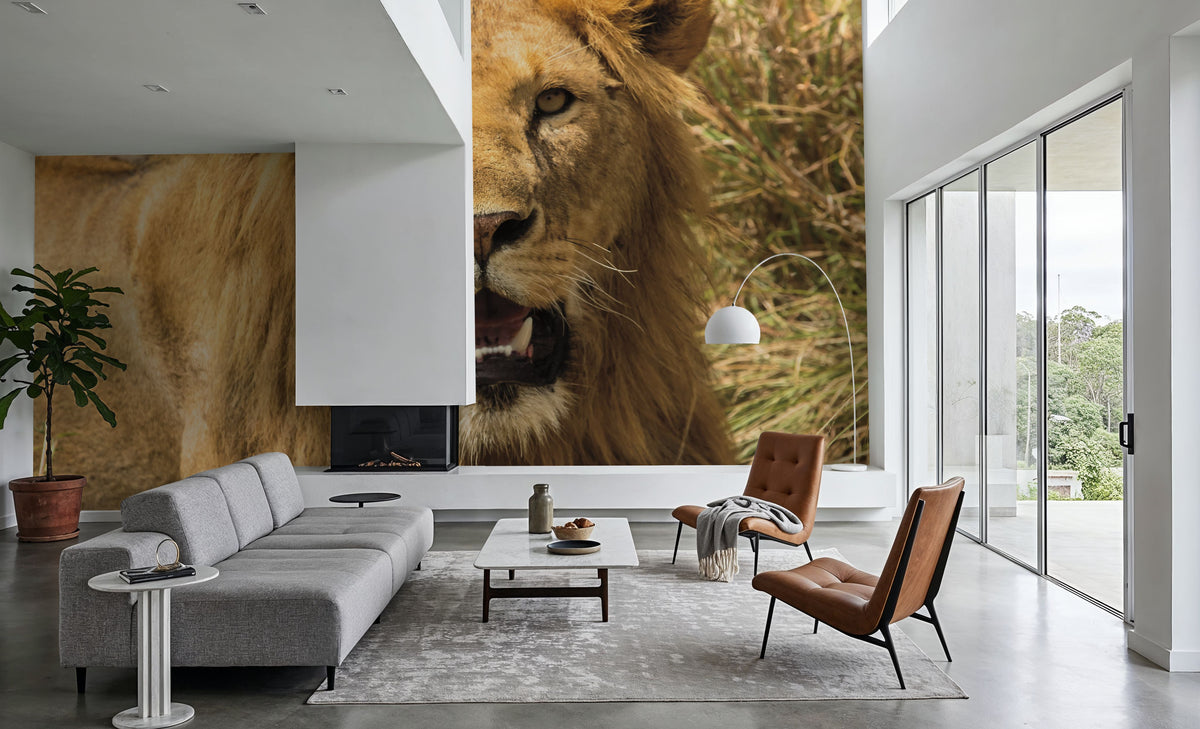 Lion Mural Wallpaper - room preview 04