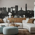 Ithaca New York Skyline Black & White Mural Wallpaper - room preview 04