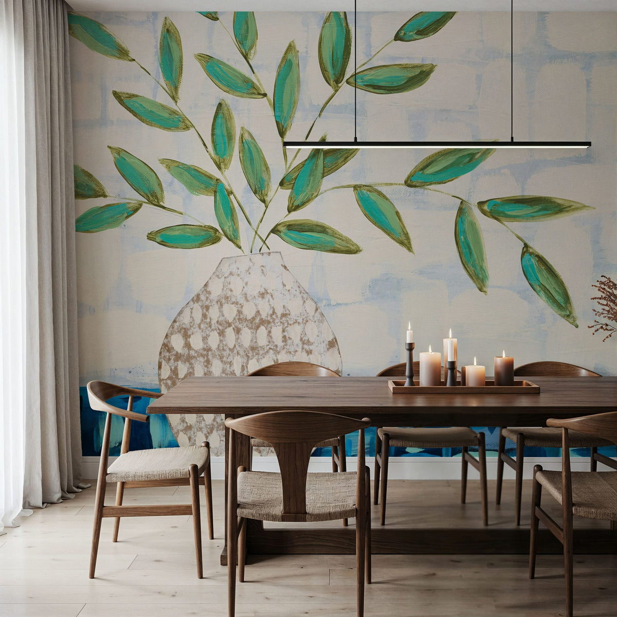 Joyful Leaves Mural Wallpaper - room preview 04