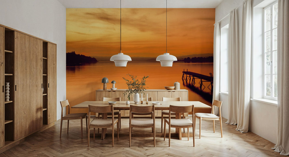 Golden Harbor Sunset Mural Wallpaper - room preview 04